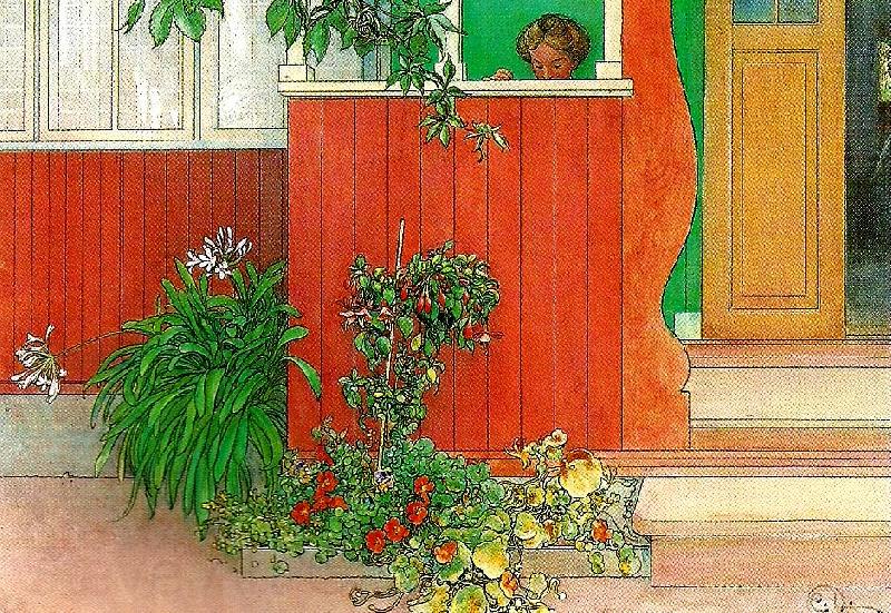 Carl Larsson suzanne pa forstubron-suzanne syende-pa forstubron-verandan France oil painting art